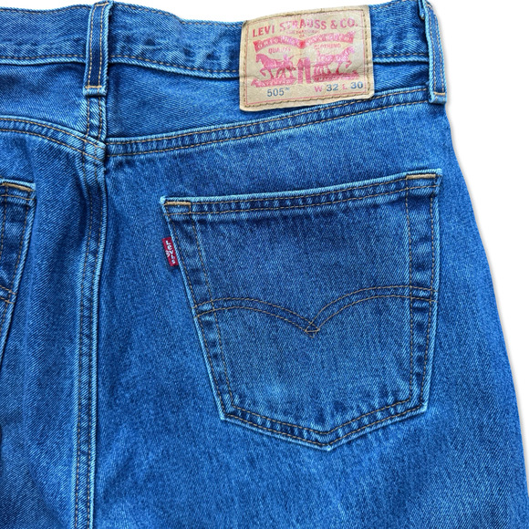 Levi’s 505 Men’s Jeans W32 L30 Straight Leg Blue Denim Classic Fit Zip Fly - Picture 13 of 16
